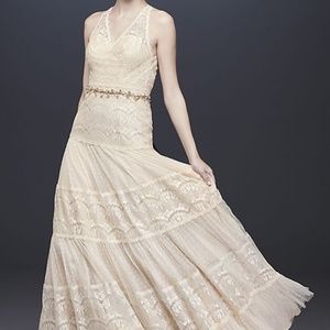 Never worn open back wedding dress